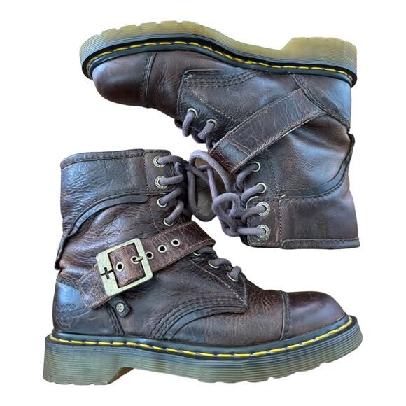 Dr Martens Triumph 1460 Dark Brown with strap and buckle size 7 ladies - Picture 2 of 12